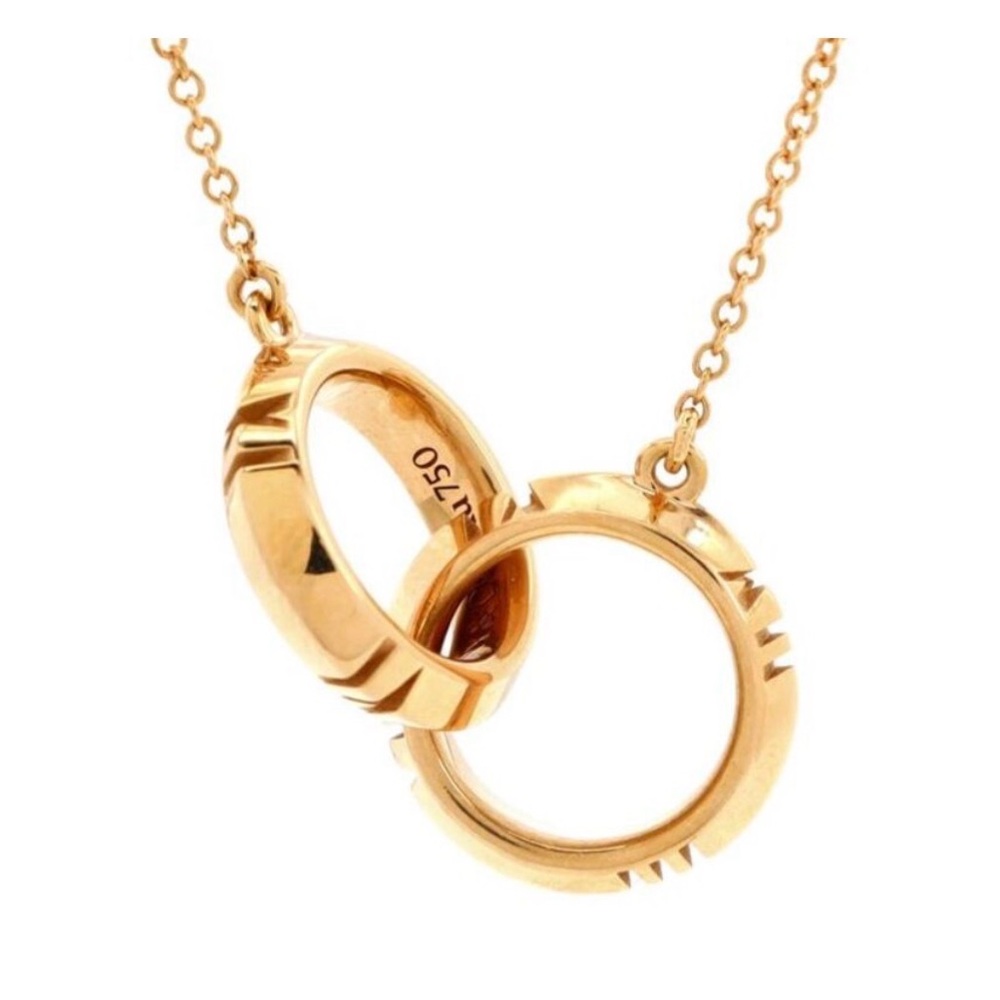 Tiffany & Co. Atlas X Closed Interlocking Pendant Necklace 18K Rose Gold